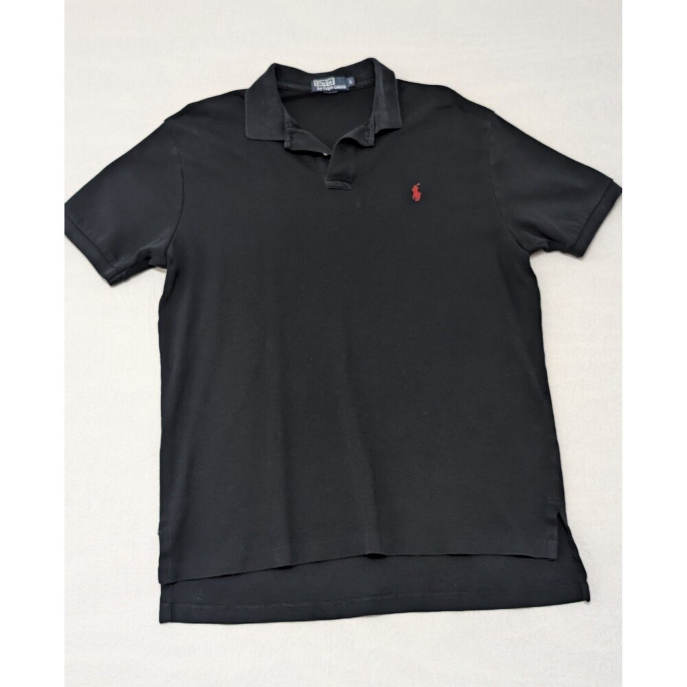 Polo Ralph Lauren Large Navy Short Sleeve Polo Shirt 45 X 31 Red Pony